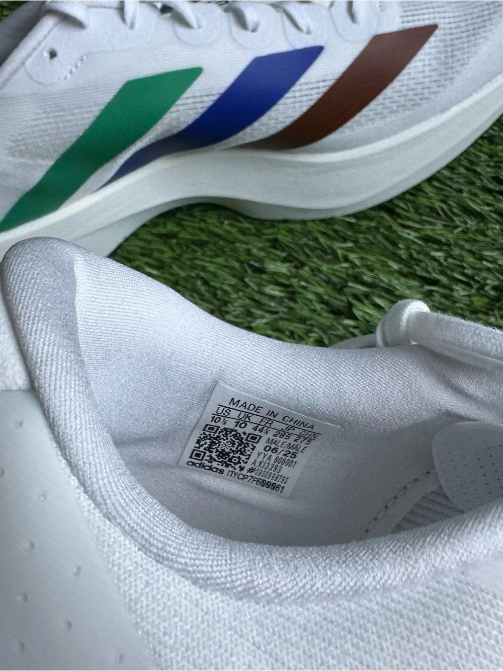 Adidas Adizero Evo SL Pharrell Humanrace White Green Blue KI3393 Men’s Size 10.5